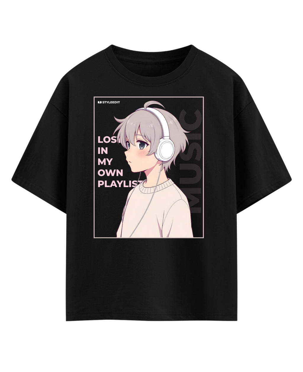 Black Oversized T-shirt Front Design